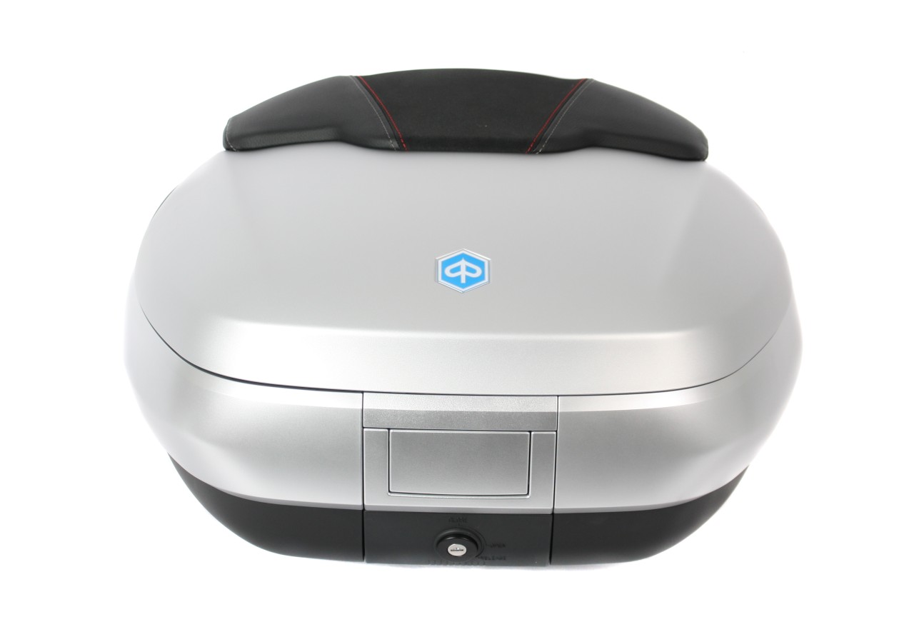 Topkoffer 50 l, (H4_grijs mat 760/B) incl. rugkussen voor Piaggio MP3 500 Sport Advance HPE