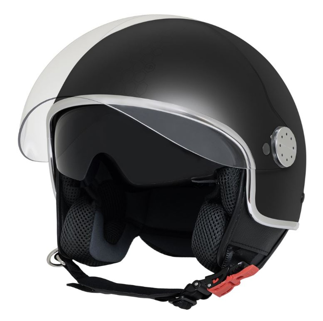 Piaggio Demi Jet Mirror-jethelm, matzwart